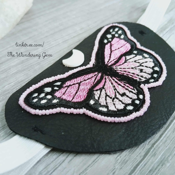 Embroidered Butterfly Eye Patch, Adjustable